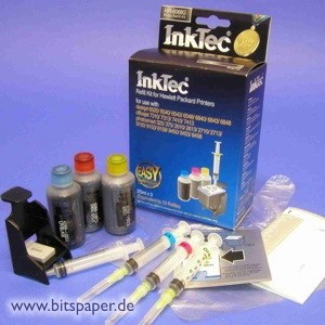 Inktec HPI-6068G - InkTec Nachfülltinte Komplett Set Photo grau für HP Tintenpatrone Nr. 100
