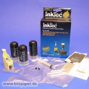 InkTec HPI-8611T - Nachfülltinte Komplett Set schwarz 3x20ml f. HP C5011A