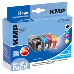 KMP 1712,0050 - Vorteilspack, ohne Chip, kompatibel zu HP 364XL