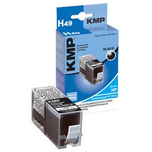 KMP 1712,0051 - Tintenpatrone, schwarz, ohne Chip, kompatibel zu HP CB321EE / 364XL