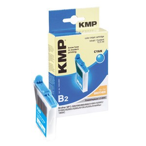 KMP 1030,0003 - Tintenpatrone, cyan, kompatibel zu Brother LC-600C