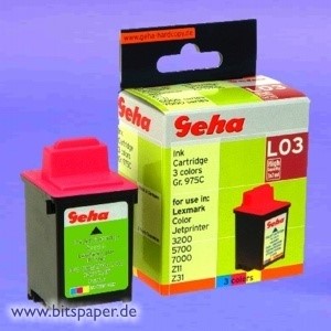 Geha 52882 - Druckerpatrone, 3-farbig, kompatibel zu Lexmark 12A1980, 12A1985