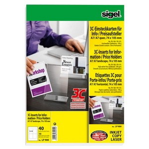 Sigel LP900 - PC-Einsteckkarten für Info- und Preisaufsteller, A7 (A4)