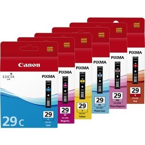 Canon PGI-29PackCo - Multipack, cyan, magenta, yellow, fotocyan, fotomagenta, rot