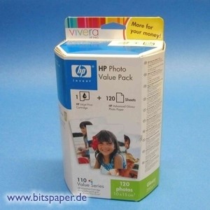 HP Q8700AE - 110 Tintenpatrone tri-color + 120 Blatt 10x15cm
