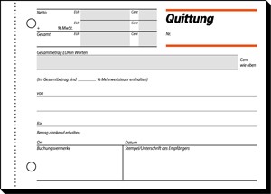 Sigel QU612 - Quittung A6, 25 Blatt