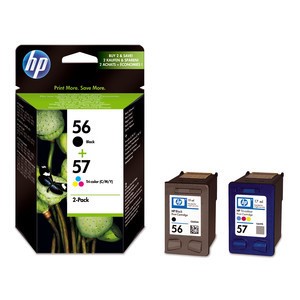 HP SA342A - 56 + 57 Doppelpack 1x C6656A 56 schwarz und 1x C6657A 57 color