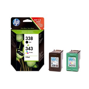 HP SD449EE - 338 + 343 Doppelpack schwarz und farbig