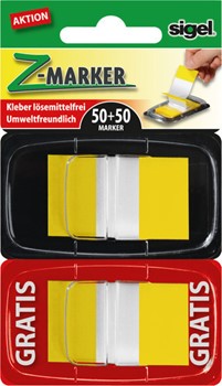 Sigel T1124 - Aktion Z-Marker, 2 in 1, gelb, 2x Standard, Film, Color-Tip