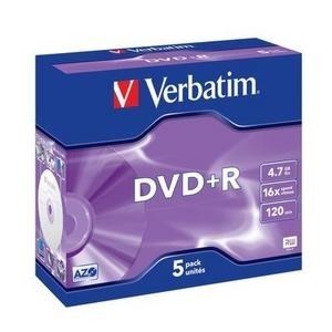 Verbatim 43497 - DVD+R 4,7GB 16xspd Jewelcase 5 Stück