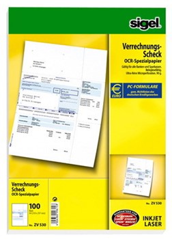 Sigel ZV530 - Verrechnungs-Scheck für WinBanking, 90g