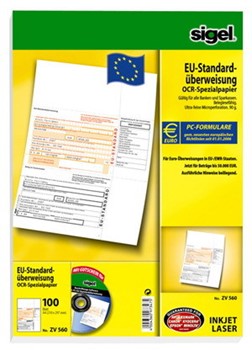 Sigel ZV560 - PC-EU-Standardüberweisung, 100 Blatt