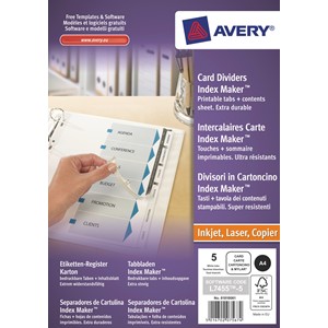 Avery Zweckform 01810061 - Etikettenregister 5-teilig, A4, weiß