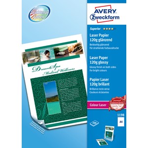 Avery Zweckform 1198 - Superior Farblaser Photopapier, A4, 120g