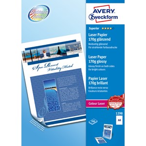 Avery Zweckform 1298 - Superior Farblaser Photopapier, A4, 170g