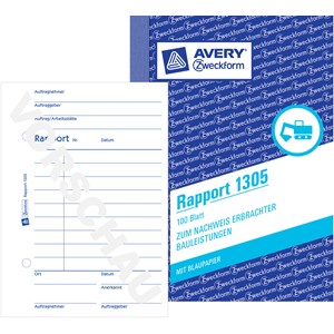 Avery Zweckform 1305 - Rapport A6 mit und ohne Durchschlag einsetzbar