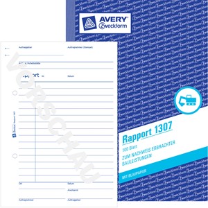 Avery Zweckform 1307 - Rapport A5 mit und ohne Durchschlag einsetzbar