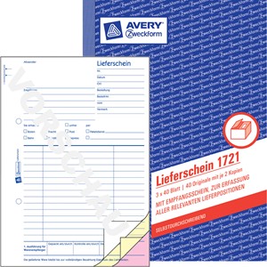 Avery Zweckform 1721-5 - Lieferschein mit Empfangsschein, A5, 5er Pack