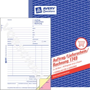 Avery Zweckform 1749 - Auftrag/Lieferschein/Rechnung, A5