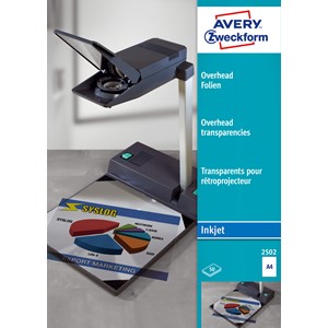 Avery Zweckform 2502 - Overhead-Folien für Inkjet-Drucker,  0,11 mm, 50 Blatt