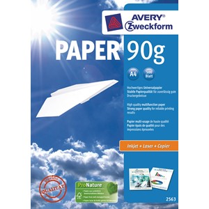 Avery Zweckform 2563 - Inkjet- und Laserdrucker Papier, weiß, A4, 90g, 500 Blatt