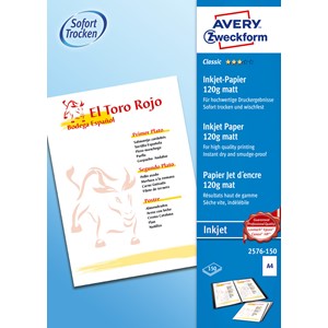 Avery Zweckform 2576-150 - Classic Inkjetpapier, matt, A4, 120g