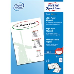 Avery Zweckform 2577-150 - Classic Inkjet Papier matt A4 90g