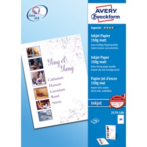 Avery Zweckform 2579-100 - Superior Inkjet Papier matt A4 150g