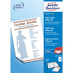 Avery Zweckform 2585-150 - Classic Inkjet Papier matt A4 100g
