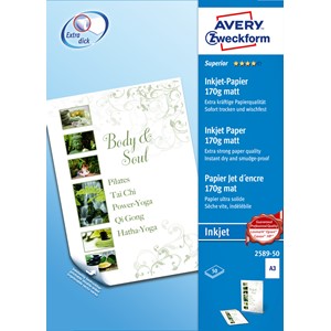 Avery Zweckform 2589-50 - Superior Inkjet Papier matt A3 170g