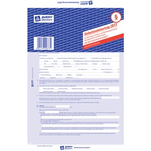Avery Zweckform 2873-5 - Einheitsmietvertrag A4 4seitig mit Durchschlag selbstdurchschreibend