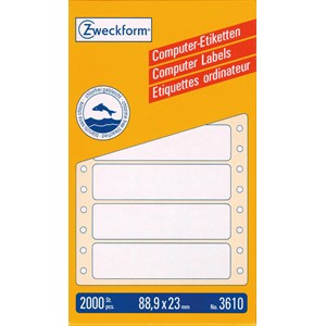 Avery Zweckform 3610 - Endlos-Computeretiketten 88,9x23 mm, 2000 Etiketten, 1-bahnig