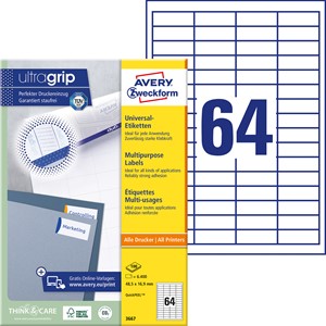 Avery Zweckform 3667 - Etiketten 48,5x16,9 mm, mit QuickPeel Abziehhilfe