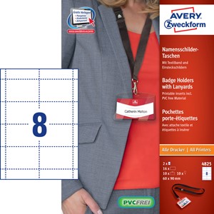 Avery Zweckform 4825 - Namensschilder-Taschen, 60 x 90 mm