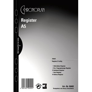 Avery Zweckform 50402 - Chronoplan Register A5 Kunststoff 31teilig