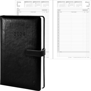 Avery Zweckform 50814 - Chronoplan Chronobook Buchkalender 2024, ca. A5, Tagesplan, Business Edition
