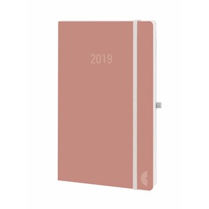 Avery Zweckform 50989 - Chronoplan Chronobook Buchkalender 2019, ca. A5, Wochenplan, rose