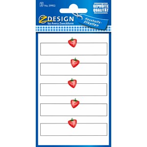 Z-Design 59952 - Haushaltsetiketten, Papier, Erdbeere, rot, weiß, schwarz
