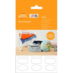 Avery Zweckform 62033 - Living Textil-Etiketten, weiß