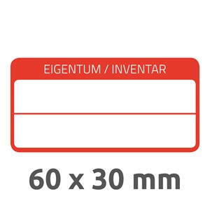 Avery Zweckform 6904 - Inventar-Etiketten, 60 x 30 mm, mit Laminat, rot
