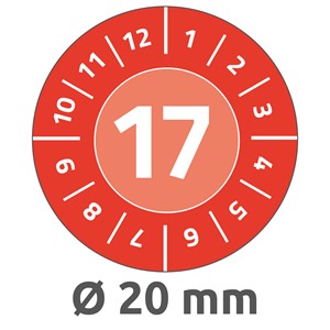 Avery Zweckform 6937 - Prüfplaketten, Ø 20 mm, rot, abziehsichere Folie