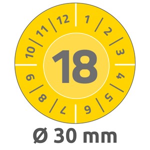Avery Zweckform 6942 - Prüfplaketten, Ø 30 mm, gelb, abziehsichere Folie