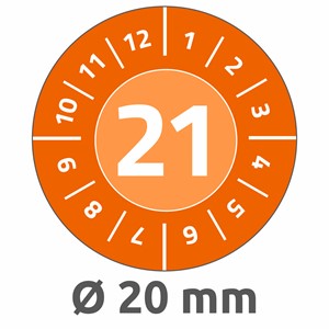 Avery Zweckform 6943-2021 - Prüfplaketten, Ø 20 mm, orange