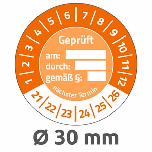 Avery Zweckform 6960-2021 - Prüfplaketten, Ø 30 mm, orange
