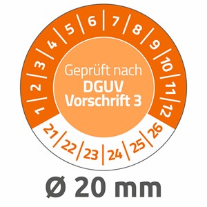 Avery Zweckform 6975-2021 - Prüfplaketten, Ø 20 mm, orange
