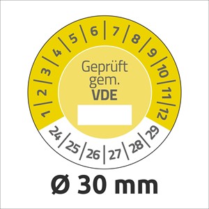 Avery Zweckform 6984-2024 - Prüfplaketten Ø 30 mm, gelb
