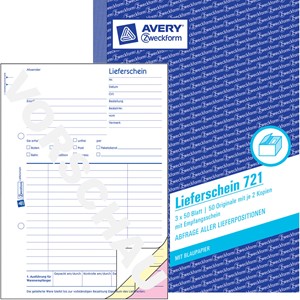 Avery Zweckform 721 - Lieferschein mit Empfangsschein, A5, mit Blaupapier