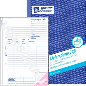 Avery Zweckform 726-5 - Lieferschein A5 mit farbigem Empfangsschein, 5er Pack