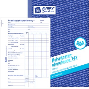 Avery Zweckform 743 - Reisekostenabrechnung für Abrechnung pro Reise, A5