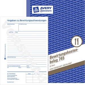 Avery Zweckform 745-3 - Bewirtungskostenbeleg ohne Durchschlag mit Mikroperforation, A5